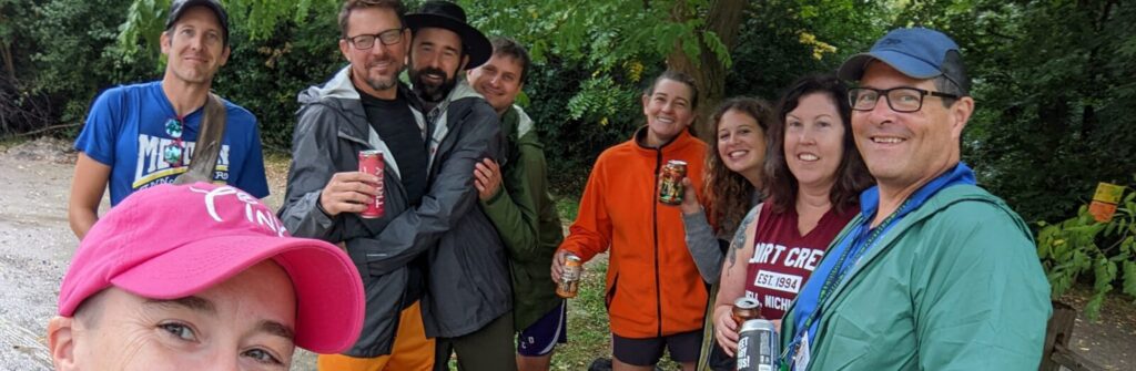 A group of detroit runners at a hash run