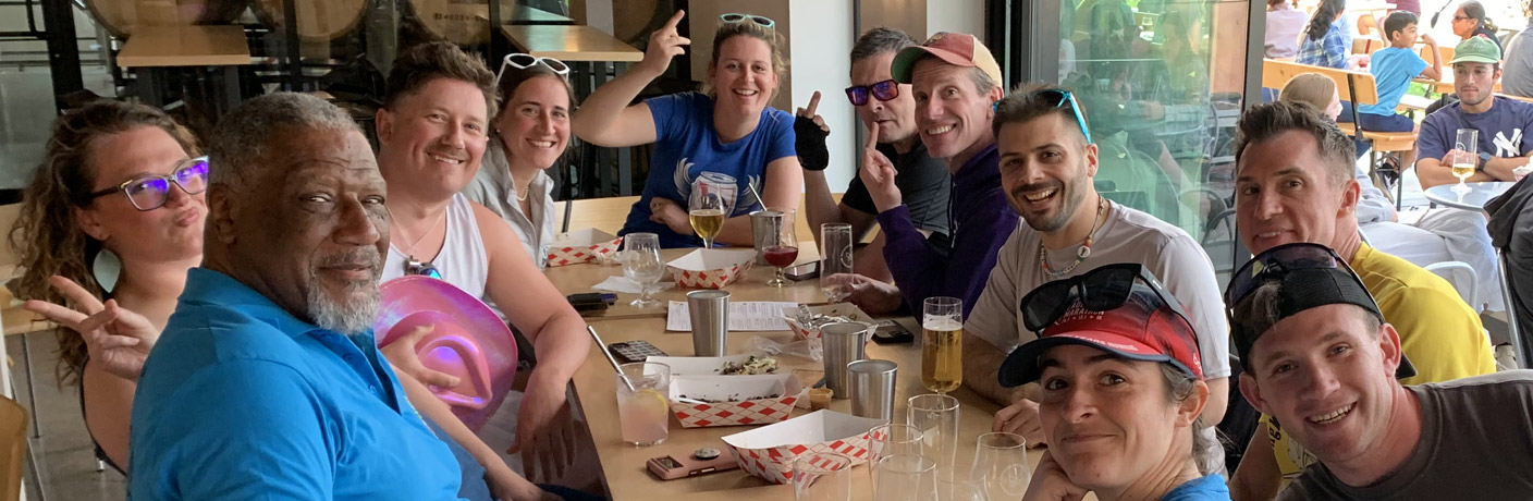 Hashers enjoying some well-earned beers at the On After