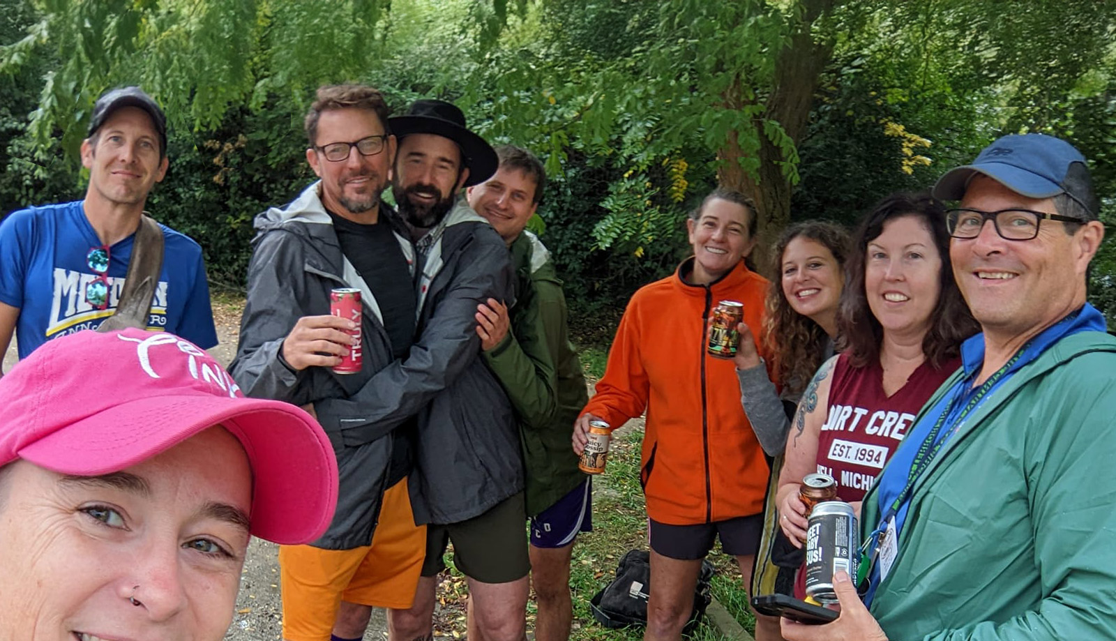 A group of detroit runners at a hash run